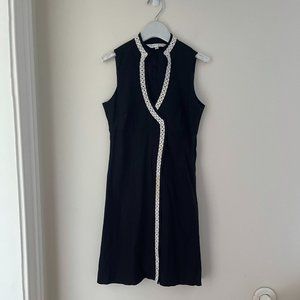 Trina Turk Black Lace Lined Linen Dress